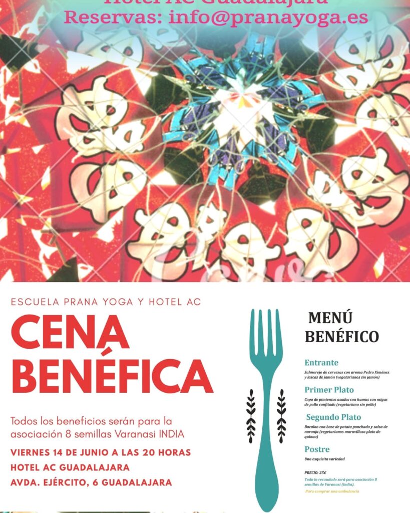 Cena Benéfica Prana&Yoga a favor de la Asociación 8 Semillas (Varanasi, India)