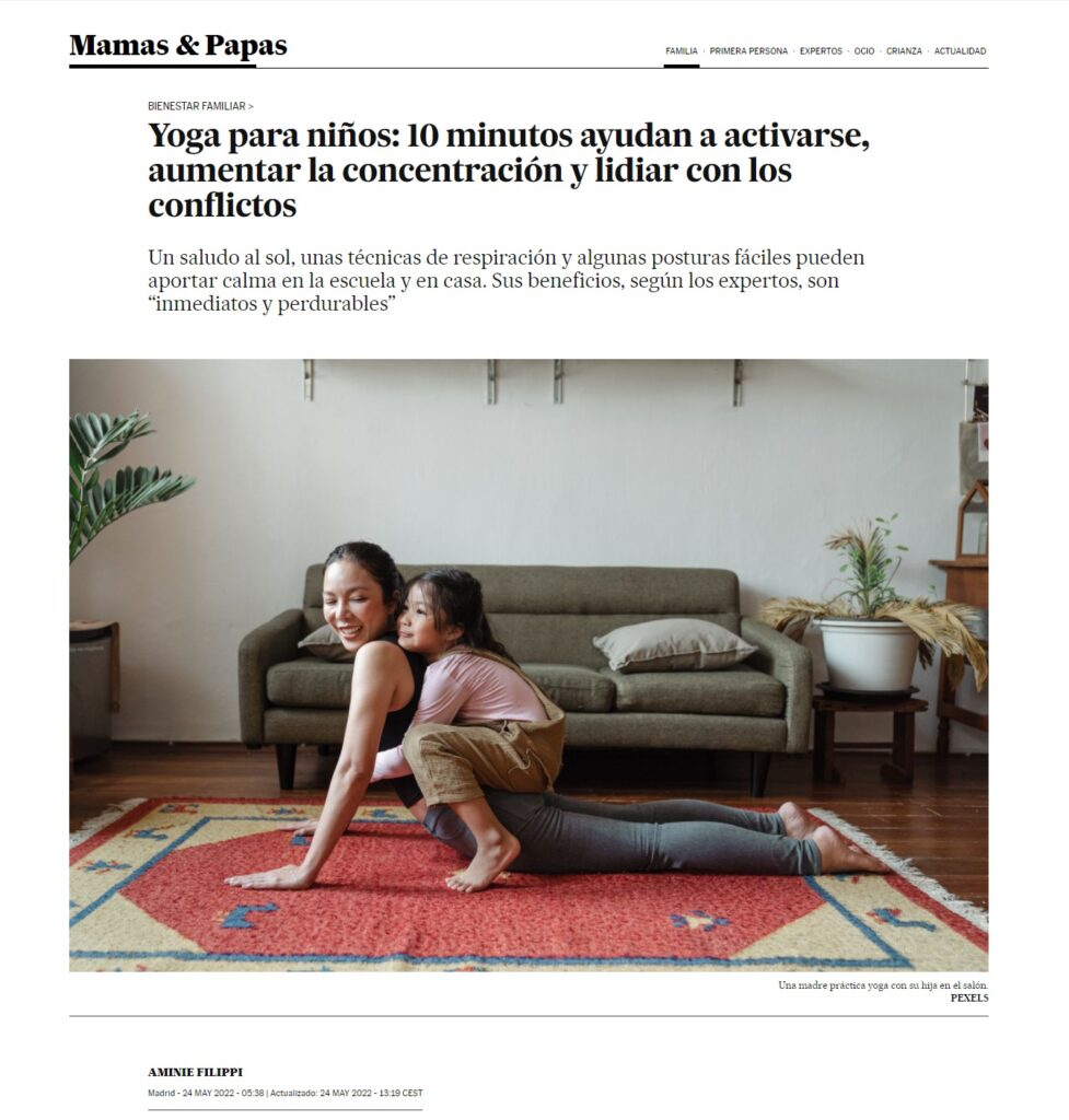 Reportaje en el País sobre el Yoga para niños